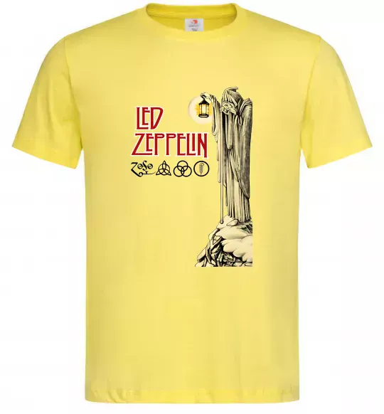 Мужская футболка Led Zeppelin Статуя Лимонный фото