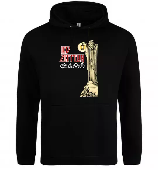 Мужская толстовка (худи) Led Zeppelin Статуя Черный фото
