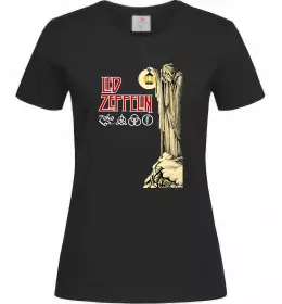 Женская футболка Led Zeppelin Статуя Черный фото