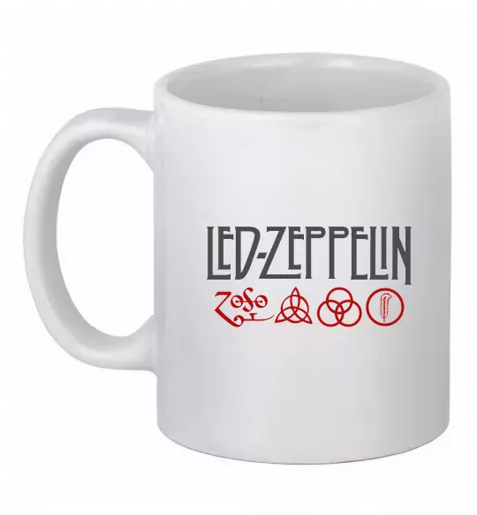 Чашка керамическая Led Zeppelin logo знаки Белый фото