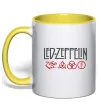 Чашка с цветной ручкой Led Zeppelin logo знаки Солнечно желтый фото