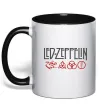 Чашка с цветной ручкой Led Zeppelin logo знаки Черный фото