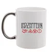 Чашка с цветной ручкой Led Zeppelin logo знаки Серебро фото