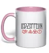 Чашка с цветной ручкой Led Zeppelin logo знаки Нежно розовый фото