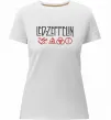 Женская премиум футболка Led Zeppelin logo знаки Белый фото