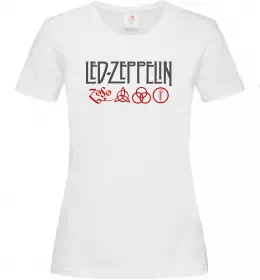 Женская футболка Led Zeppelin logo знаки Белый фото