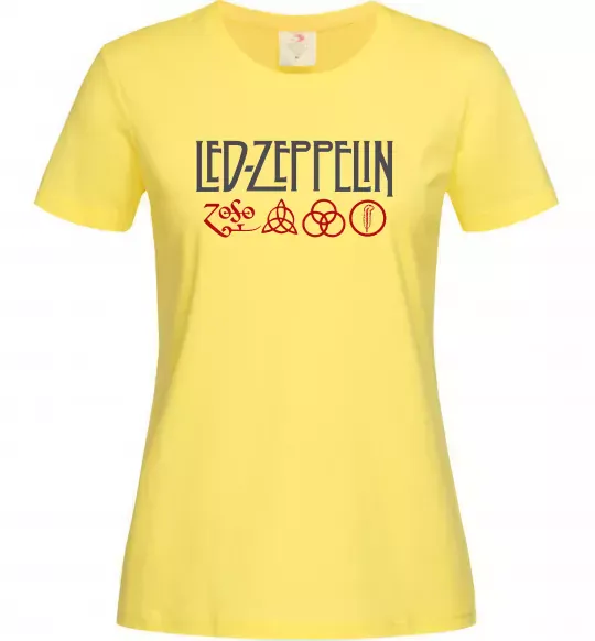 Женская футболка Led Zeppelin logo знаки Лимонный фото