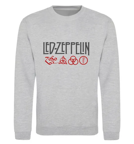 Свитшот Led Zeppelin logo знаки Серый меланж фото
