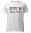 Мужская премиум футболка Led Zeppelin logo знаки Белый фото
