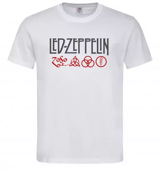 Мужская футболка Led Zeppelin logo знаки Белый фото