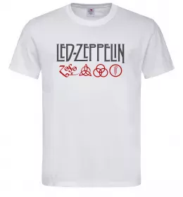 Чоловіча футболка Led Zeppelin logo знаки Білий фото