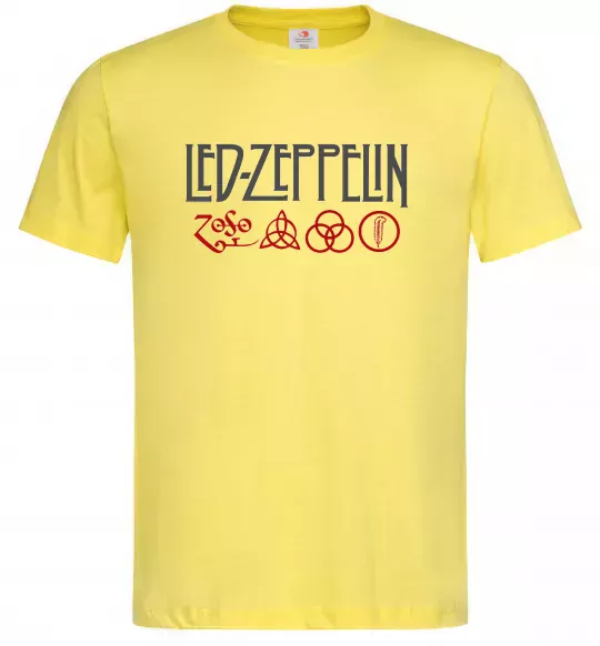 Мужская футболка Led Zeppelin logo знаки Лимонный фото