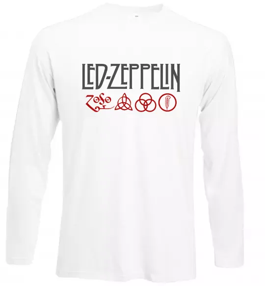 Лонгслив Led Zeppelin logo знаки Белый фото