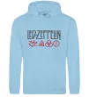 Мужская толстовка (худи) Led Zeppelin logo знаки Голубой фото
