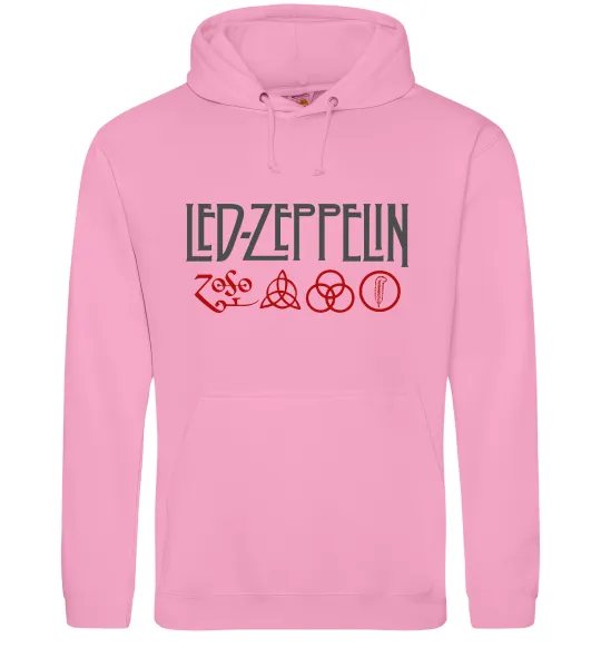 Жіноча толстовка (худі) Led Zeppelin logo знаки Рожевий фото