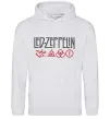 Женская толстовка (худи) Led Zeppelin logo знаки Серый меланж фото