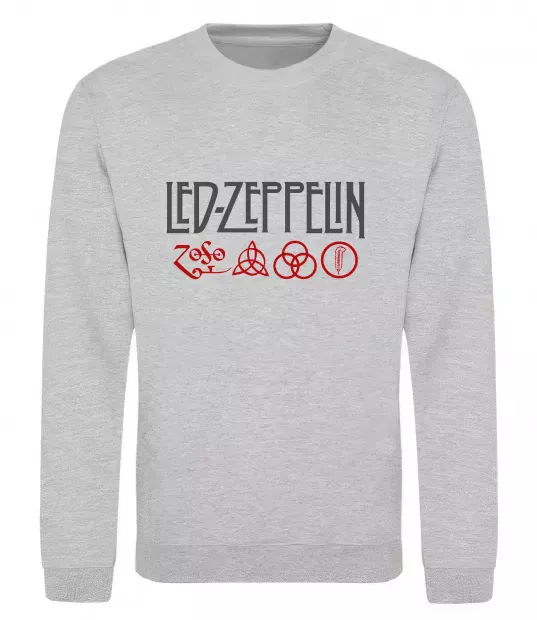 Свитшот Led Zeppelin logo знаки Серый меланж фото