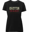 Женская премиум футболка Led Zeppelin logo знаки Черный фото