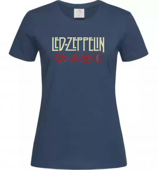 Женская футболка Led Zeppelin logo знаки Темно-синий фото