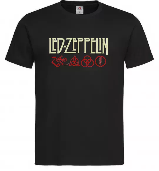 Мужская футболка Led Zeppelin logo знаки Черный фото