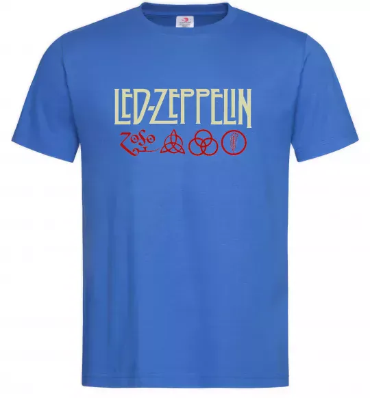 Мужская футболка Led Zeppelin logo знаки Ярко-синий фото