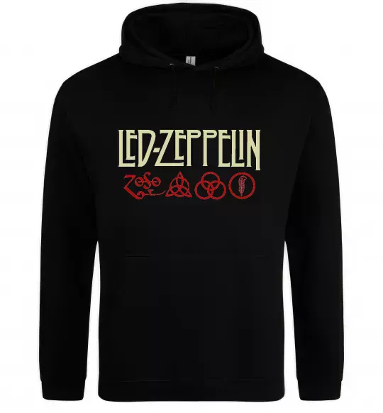Женская толстовка (худи) Led Zeppelin logo знаки Черный фото