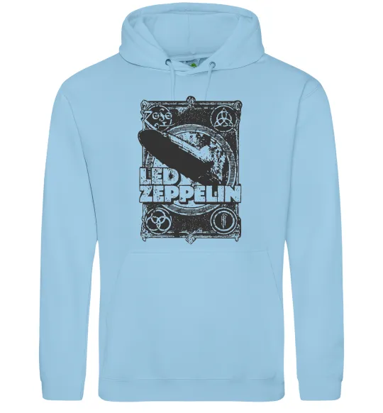 Женская толстовка (худи) Led Zeppelin Дирижабль Голубой фото