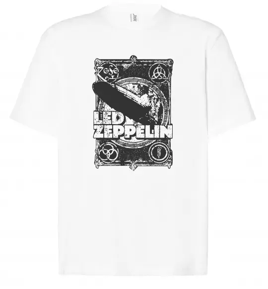 Футболка Оверсайз Led Zeppelin Дирижабль Білий фото
