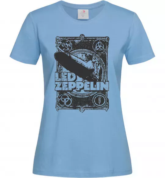 Женская футболка Led Zeppelin Дирижабль Голубой фото