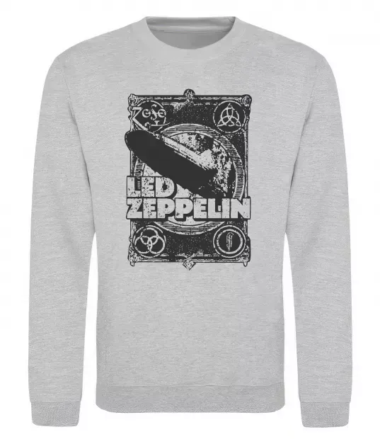 Свитшот Led Zeppelin Дирижабль Серый меланж фото