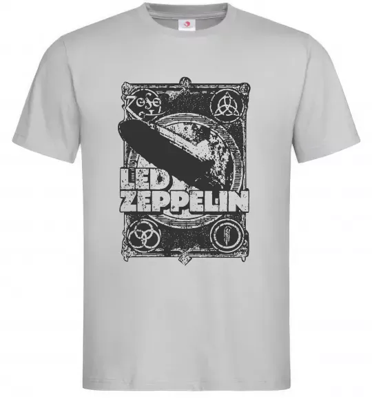 Мужская футболка Led Zeppelin Дирижабль Серый фото