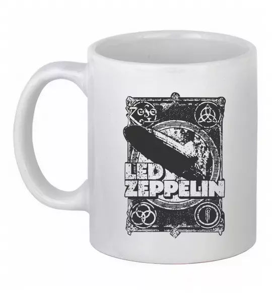 Чашка керамическая Led Zeppelin Дирижабль Белый фото