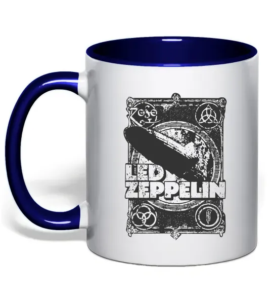 Чашка с цветной ручкой Led Zeppelin Дирижабль Глубокий темно-синий фото