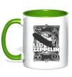 Чашка с цветной ручкой Led Zeppelin Дирижабль Зеленый фото