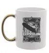 Чашка с цветной ручкой Led Zeppelin Дирижабль Золото фото