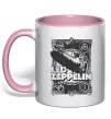 Чашка с цветной ручкой Led Zeppelin Дирижабль Нежно розовый фото
