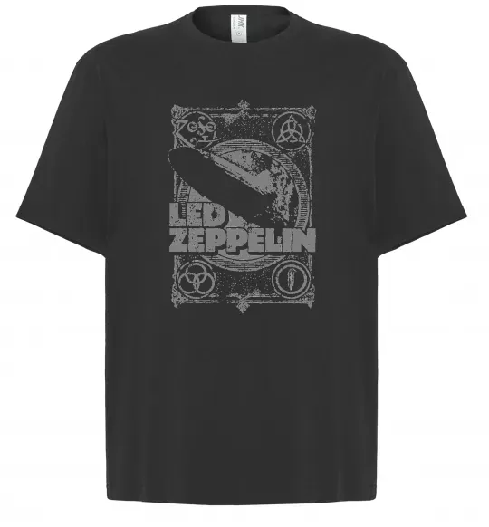 Футболка Оверсайз Led Zeppelin Дирижабль Чорний фото