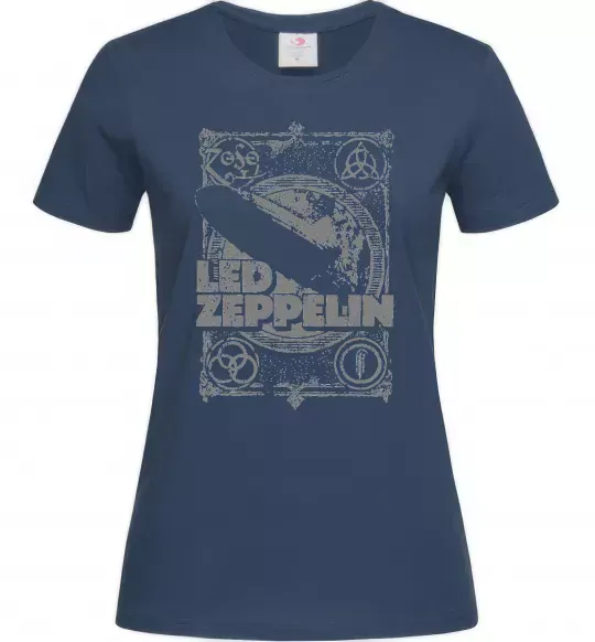 Женская футболка Led Zeppelin Дирижабль Темно-синий фото