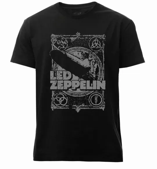 Мужская премиум футболка Led Zeppelin Дирижабль Черный фото