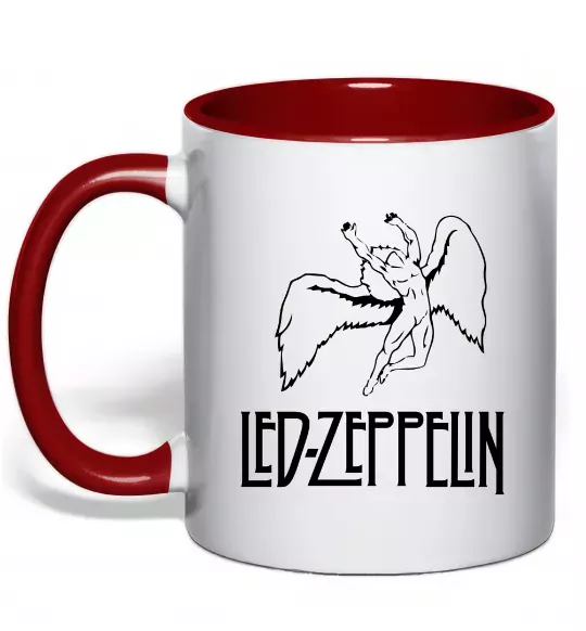 Чашка с цветной ручкой Led Zeppelin Angel Красный фото