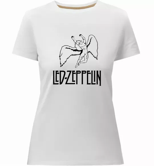 Женская премиум футболка Led Zeppelin Angel Белый фото