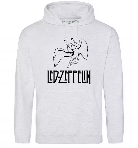 Мужская толстовка (худи) Led Zeppelin Angel Серый меланж фото