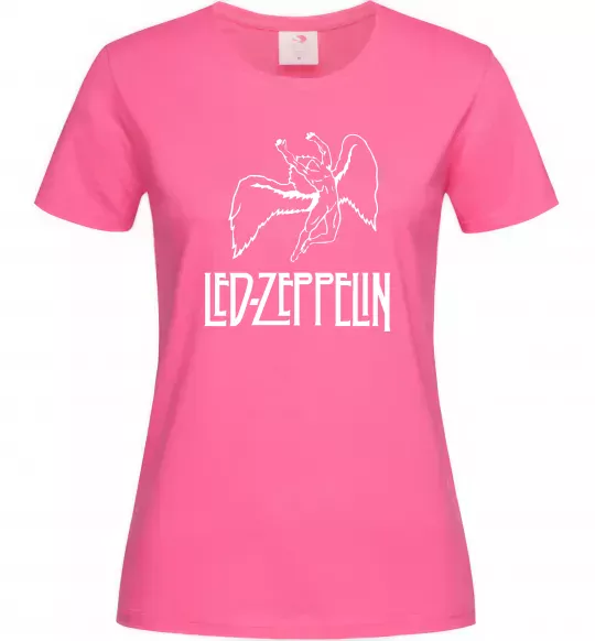 Женская футболка Led Zeppelin Angel Ярко-розовый фото