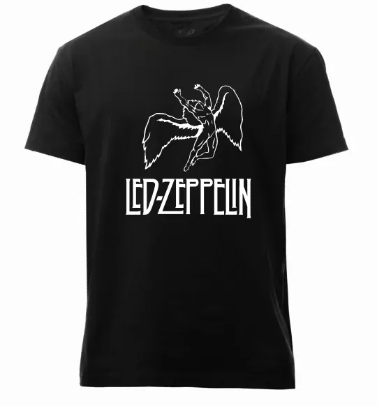 Чоловіча преміум футболка Led Zeppelin Angel Чорний фото