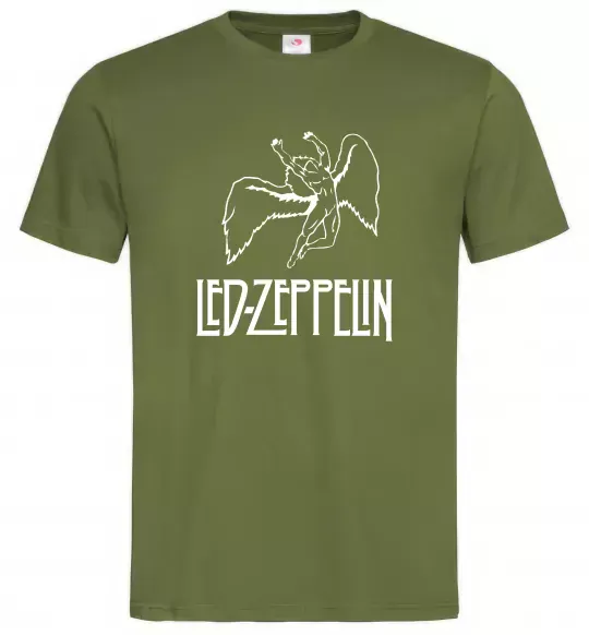 Мужская футболка Led Zeppelin Angel Оливковый фото