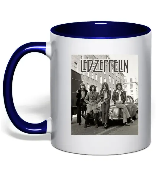 Чашка с цветной ручкой Led Zeppelin photo Глубокий темно-синий фото