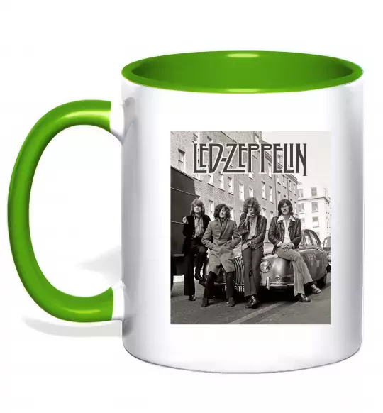 Чашка с цветной ручкой Led Zeppelin photo Зеленый фото