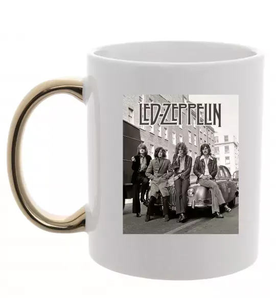 Чашка с цветной ручкой Led Zeppelin photo Золото фото