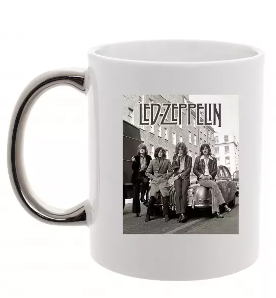 Чашка с цветной ручкой Led Zeppelin photo Серебро фото