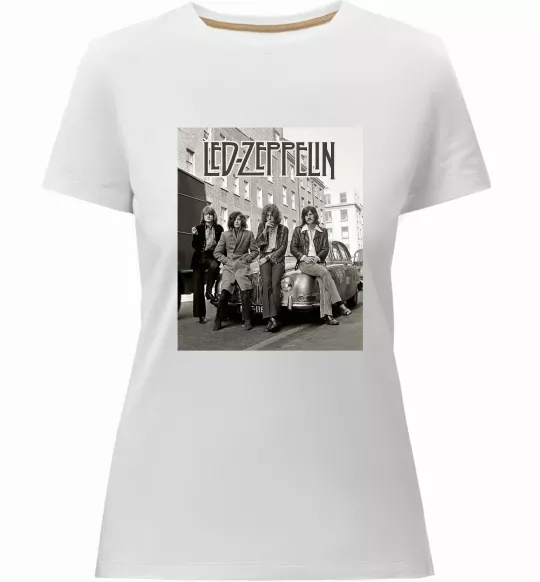 Женская премиум футболка Led Zeppelin photo Белый фото